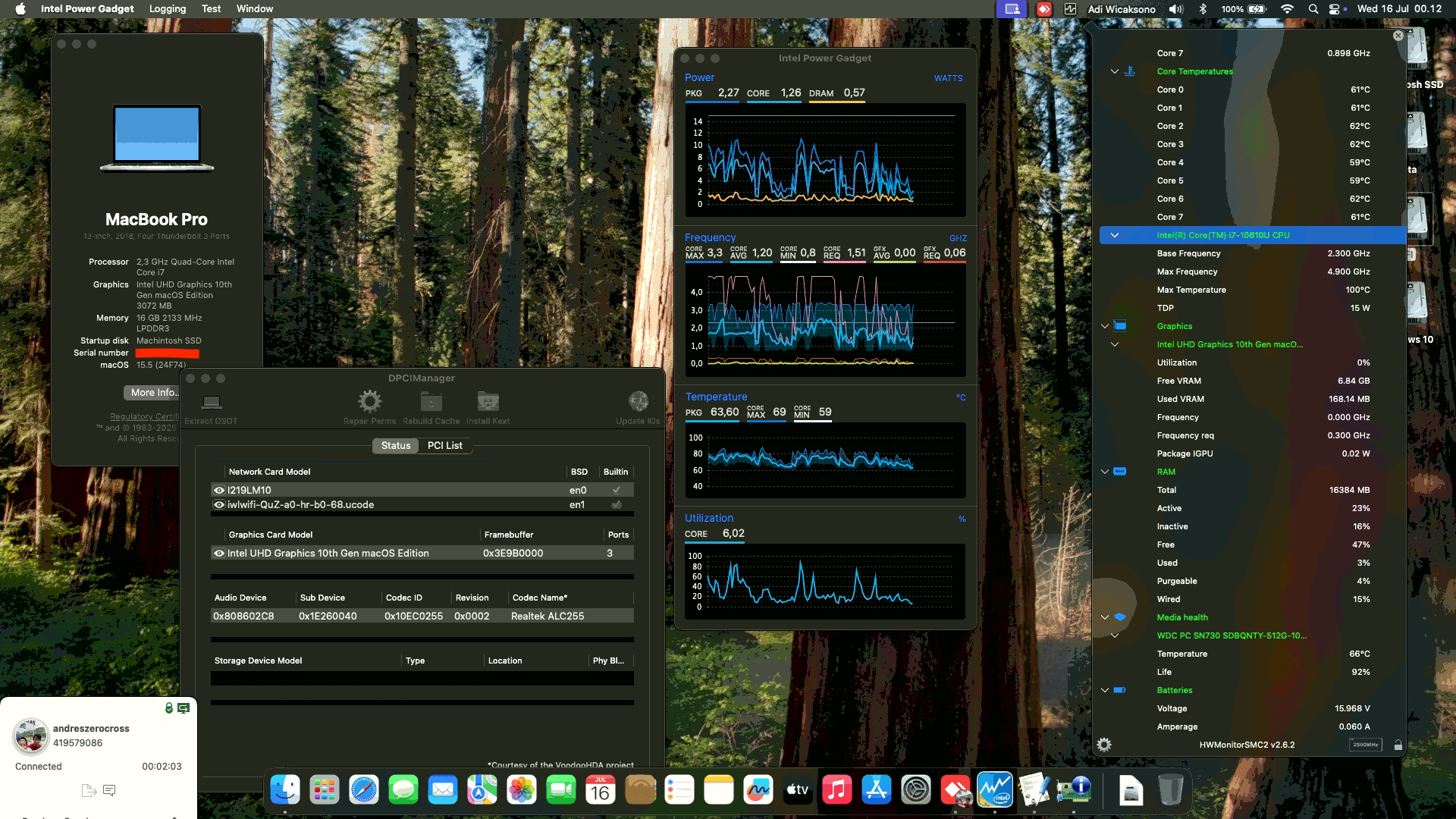 Success Hackintosh macOS Sequoia 15.5 Build 24F74 in Fujitsu LifeBook U9310